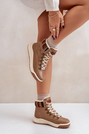 Odiniai moteriški šilti batai Lee Cooper LCJ-24-01-2985 Beige