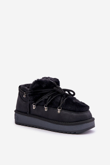 Žemos platformos sniego batai su kailiu D.Franklin DFSH370011 Juodi 2