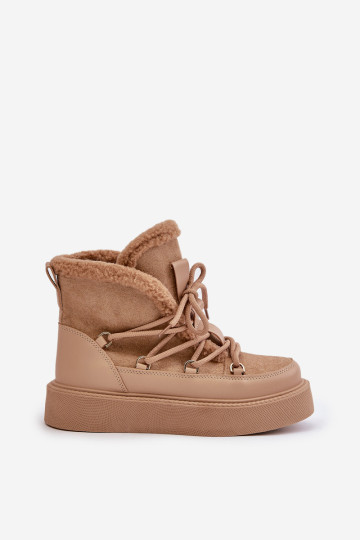 Tamidra tamsiai smėlio spalvos batai ant platformos