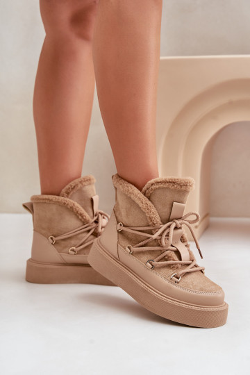 Tamidra tamsiai smėlio spalvos batai ant platformos 2