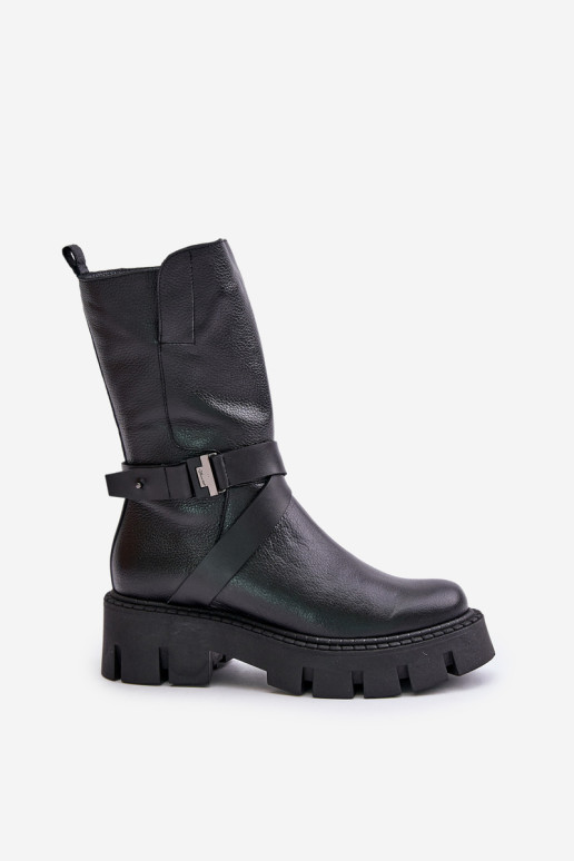 Moteriški izoliuoti natūralios odos batai Laura Messi 2859 juodi