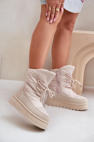 Platforminiai sniego batai su užtrauktuku Big Star OO274885 Beige