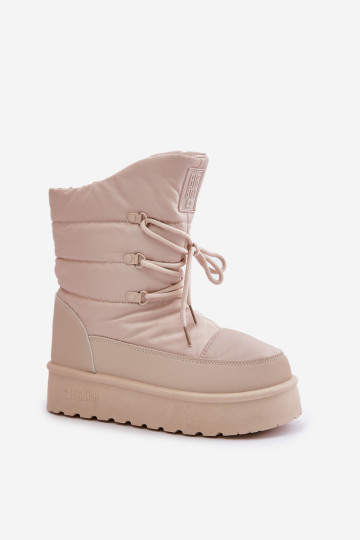 Platforminiai sniego batai su užtrauktuku Big Star OO274885 Beige 2