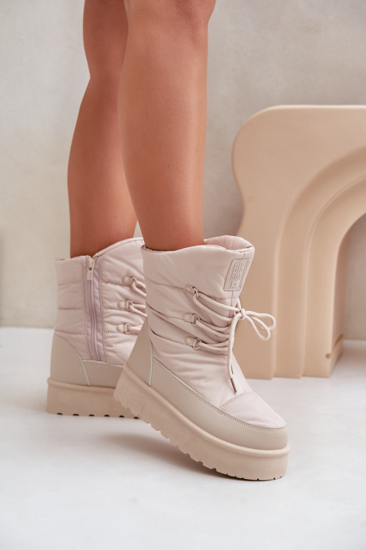 Platforminiai sniego batai su užtrauktuku Big Star OO274885 Beige