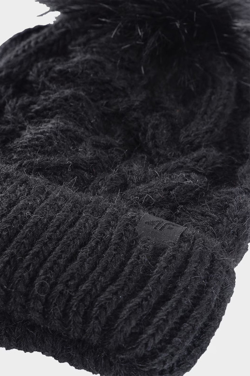 Mergaičių žieminė kepurė 4F 4FJWAW24ACAPF421-21S juoda