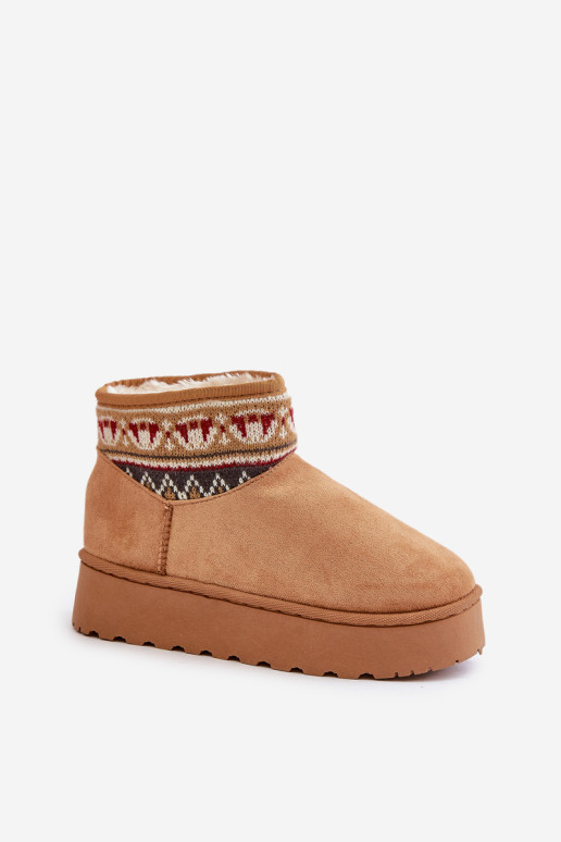 Moteriški sniego batai su raštu ant Camel Avatharia platformos