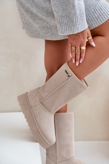 Aukštos platformos sniego batai Big Star OO274894 Šviesiai smėlio spalvos