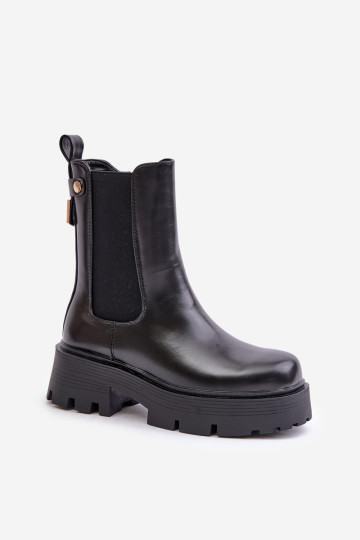 Chelsea batai su užtrauktuku, Eco Leather Black Ninnet 2