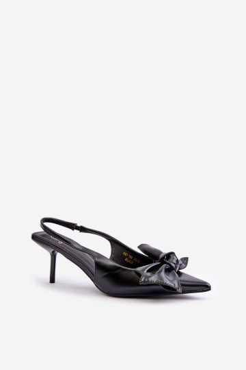 Ekologinės odos juodi aukštakulniai su lankeliu Emirenna 2