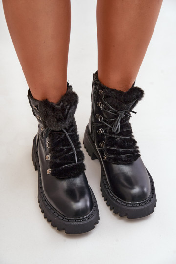 Apšiltinti žygio batai su užtrauktuku iš eko odos, Black Willatta