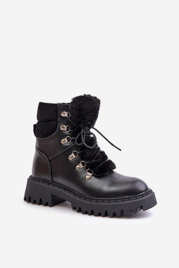 Apšiltinti žygio batai su užtrauktuku iš eko odos, Black Willatta 2