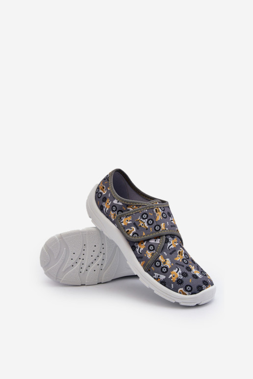 Patogios berniukiškos šlepetės su Velcro Befado 974Y552 Pilka