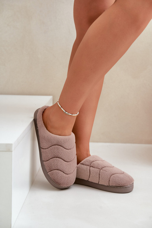 Kailinės Šiltos Moteriškos Šlepetės Rudos Vamirae