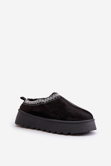 Juodi Tamildos platforminiai sniego batai su siuvinėjimu 2