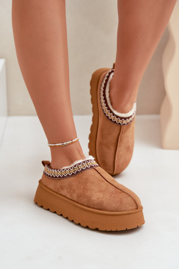 Platforminiai sniego batai su siuvinėjimu Camel Tamilda