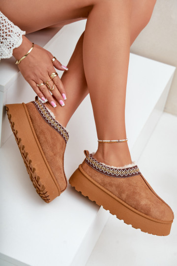 Platforminiai sniego batai su siuvinėjimu Camel Tamilda