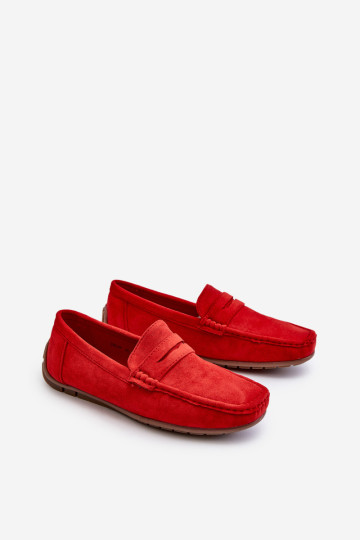Vyriški zomšiniai mokasinai Wesley raudoni 3