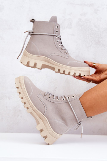 Zomšiniai pilki aulinukai moterims 2