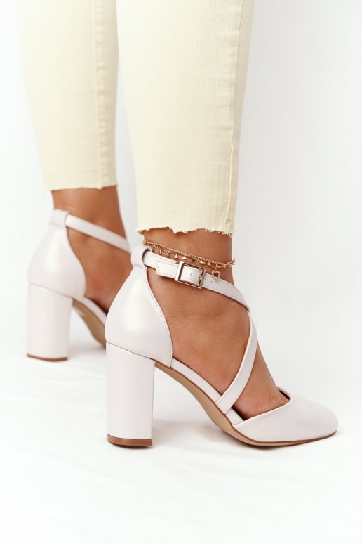 Sergio Leone SK863 Pearl Heel Pumps Smėlio spalvos
