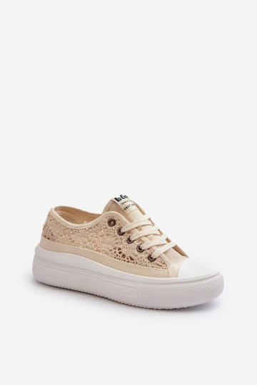 Lee Cooper moteriški nėriniuoti sportbačiai LCW-23-44-1620 smėlio spalvos 2