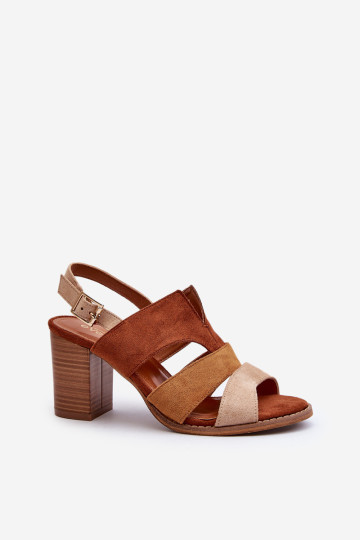 Moteriški basutės Eco Suede aukštakulniai rudi Qutima 2