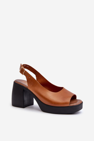 Zazoo 40376 odiniai sandalai su storakulne ruda 2