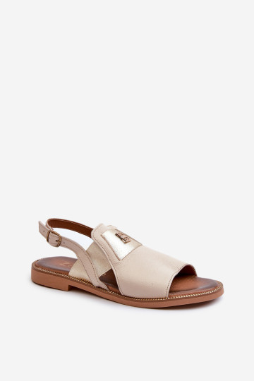 Zazoo 40385 Moteriški odiniai sandalai smėlio spalvos 2