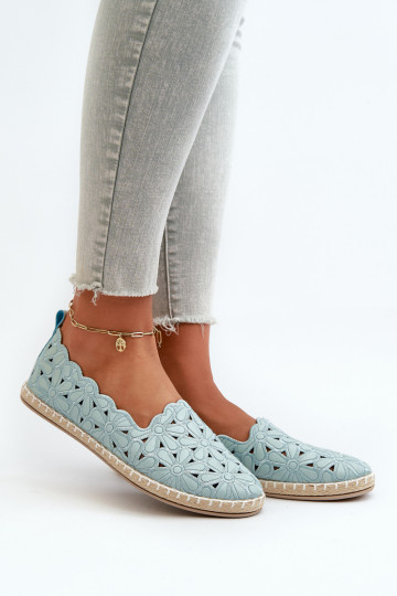 Moteriškos užsegamos gėlėtos balerinos Blue Vennice