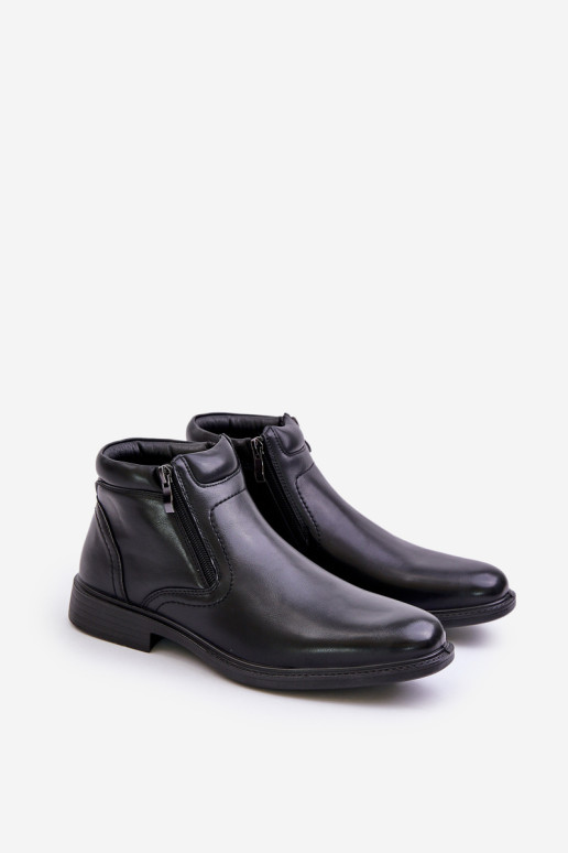 Vyriški kulkšnies batai su izoliacija Eco Leather Black Lilari
