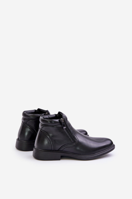 Vyriški kulkšnies batai su izoliacija Eco Leather Black Lilari