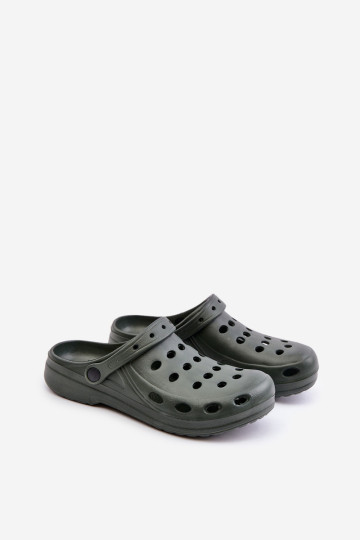 Vyriški šlepetės sandalai sodo baseino tamsiai žalios spalvos