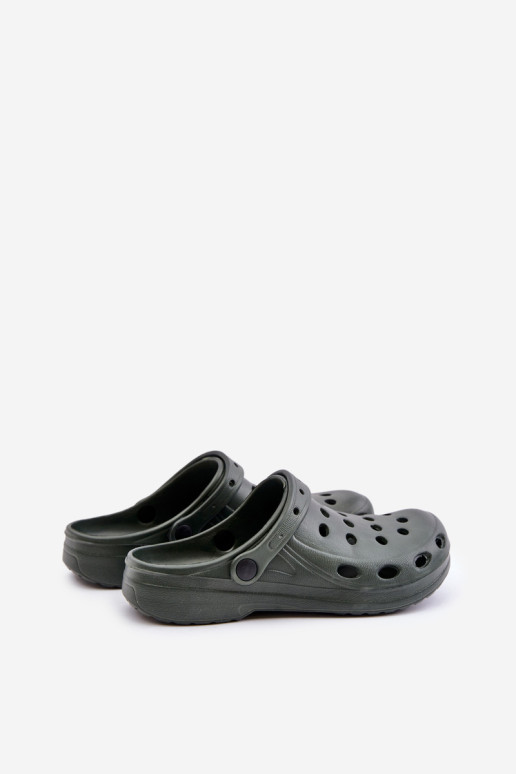 Vyriški šlepetės sandalai sodo baseino tamsiai žalios spalvos