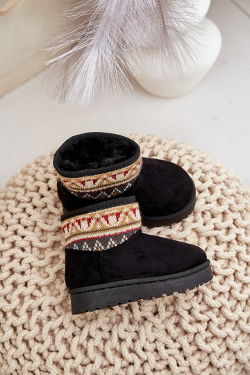 Vaikiški sniego batai su rašto kailiu pamušalu juodu Mirirae