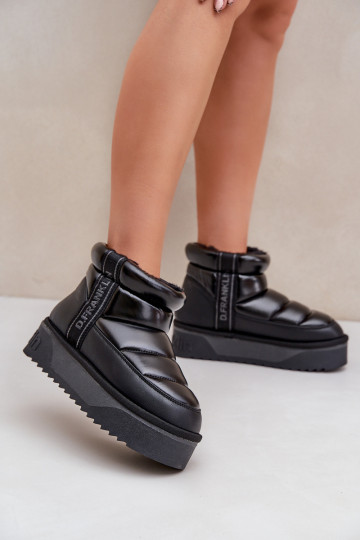 D.Franklin DFSH371011 Juodi sniego batai su žemu storu padu