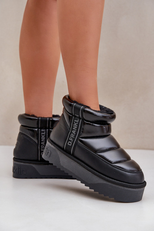 D.Franklin DFSH371011 Juodi sniego batai su žemu storu padu