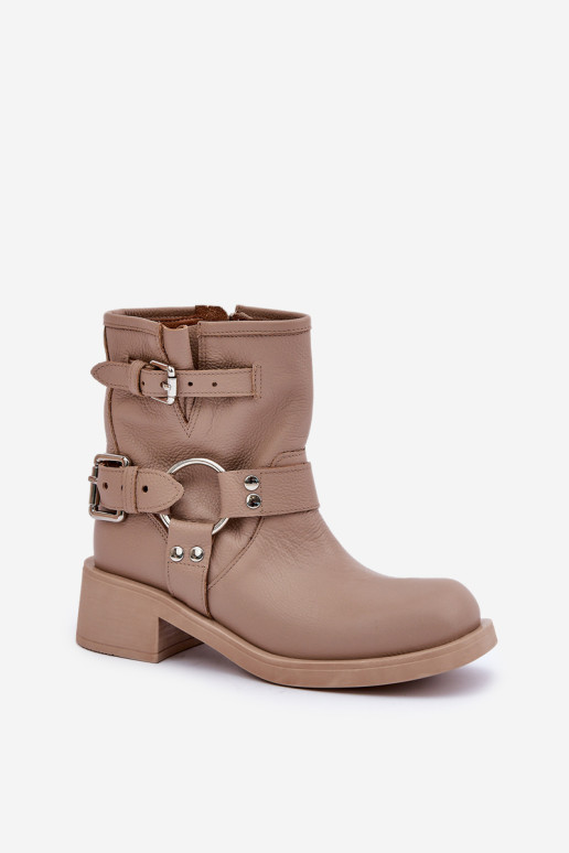 Moteriški odiniai aulinukai žemakulniai su petnešėlėmis Zazoo 3644 Beige