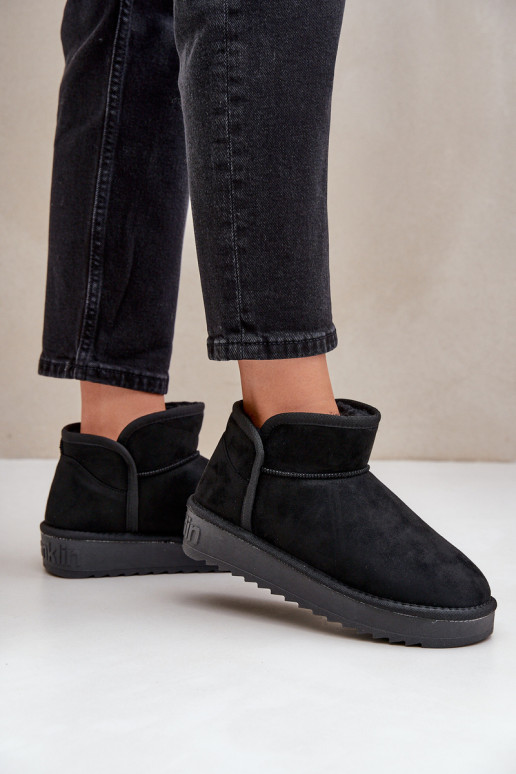 D.Franklin DFSH370010 Moteriški platforminiai sniego batai juodi