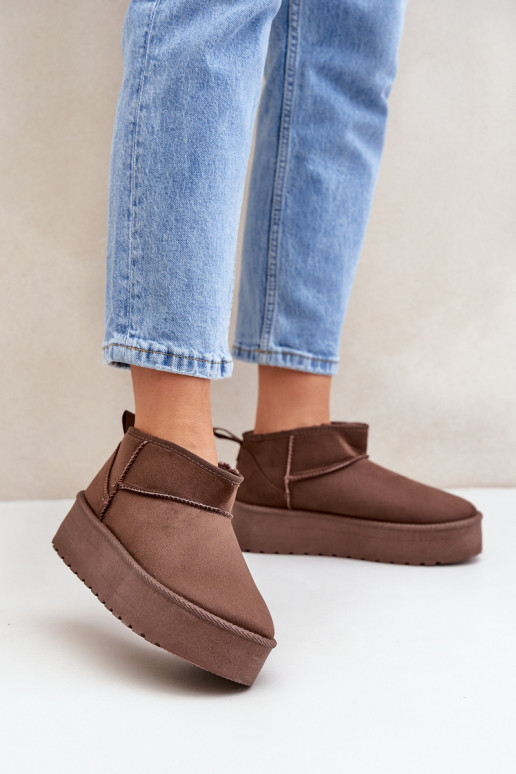 Korfedi Brown Platform Low Snow Batai