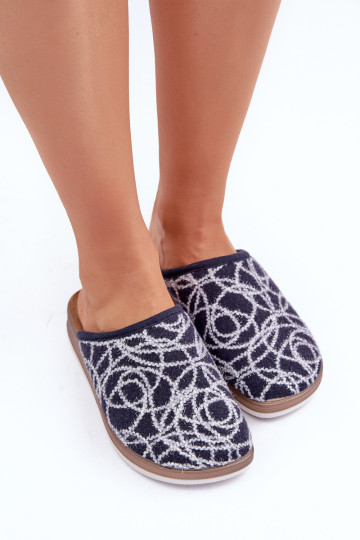 Inblu CT000028 tamsiai mėlynos blizgios moteriškos šlepetės