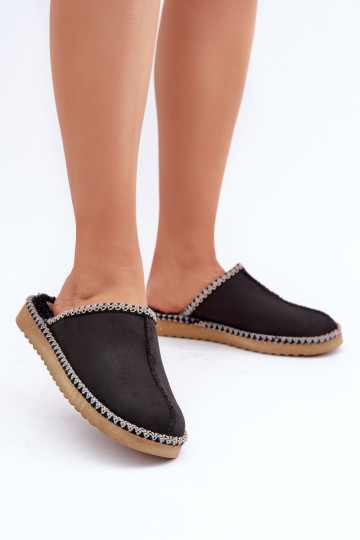 Namai Batai Šlepetės su siuvinėjimu Moteriškos Inblu EY000028 Juodos