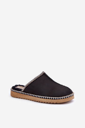 Namai Batai Šlepetės su siuvinėjimu Moteriškos Inblu EY000028 Juodos 2