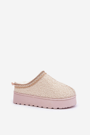 Moteriški sniego batai ant platformos su siuvinėjimu Šviesiai smėlio spalvos Tirissa 2