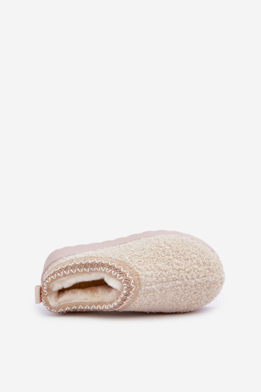 Vaikiški sniego batai su ėriuko kailiu Šviesiai smėlio spalvos Selathiel