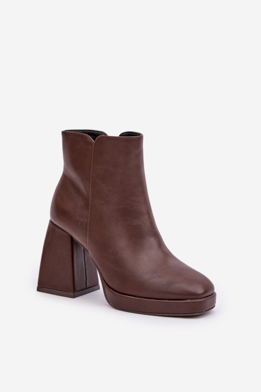 Aukštakulniai aulinukai Aukštakulniai aulinukai Eco Leather Tamsiai ruda Selarae
