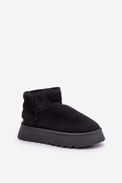 Platforminiai sniego batai, pagaminti iš Eco Suede Black Vlivana