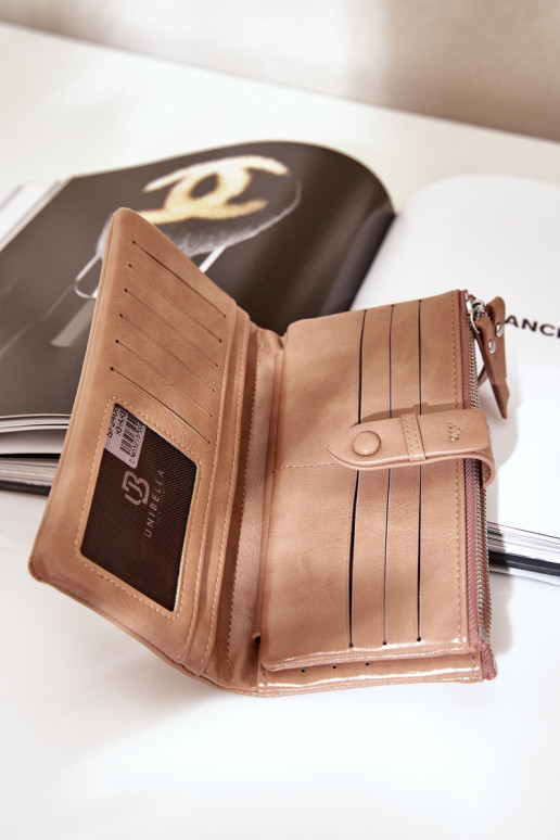 Moteriška piniginė Ekologinė oda Tamsiai smėlio spalvos Irinda