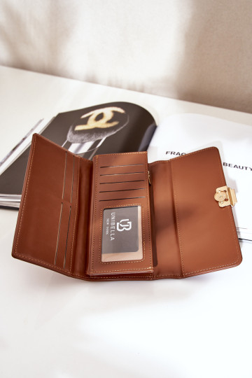 Eco Leather Smooth Moteriška piniginė Ruda Erolia 2