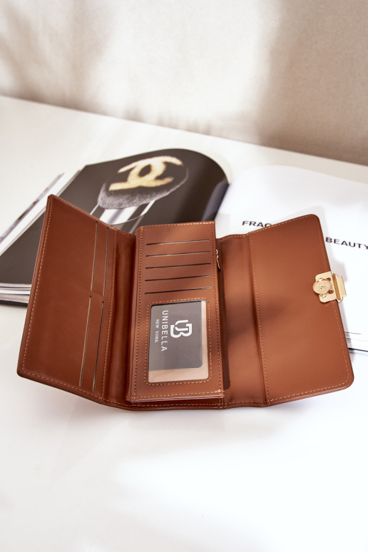 Eco Leather Smooth Moteriška piniginė Ruda Erolia