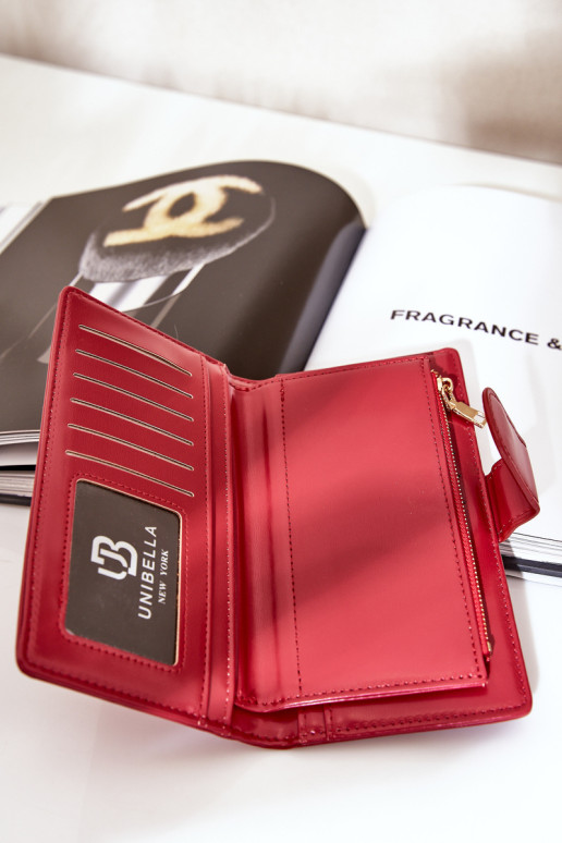 Moteriška piniginė, ekologiška oda, raudona „Kalinessa“.