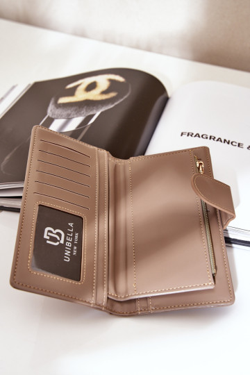 Moteriška piniginė iš ekologiškos odos tamsiai smėlio spalvos Kalinessa 2